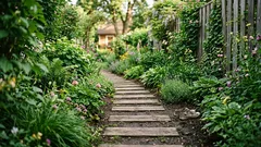 コンクリートや舗装はもうやめて：板とパイプで作るシンプルな小道のほうがずっとおしゃれ